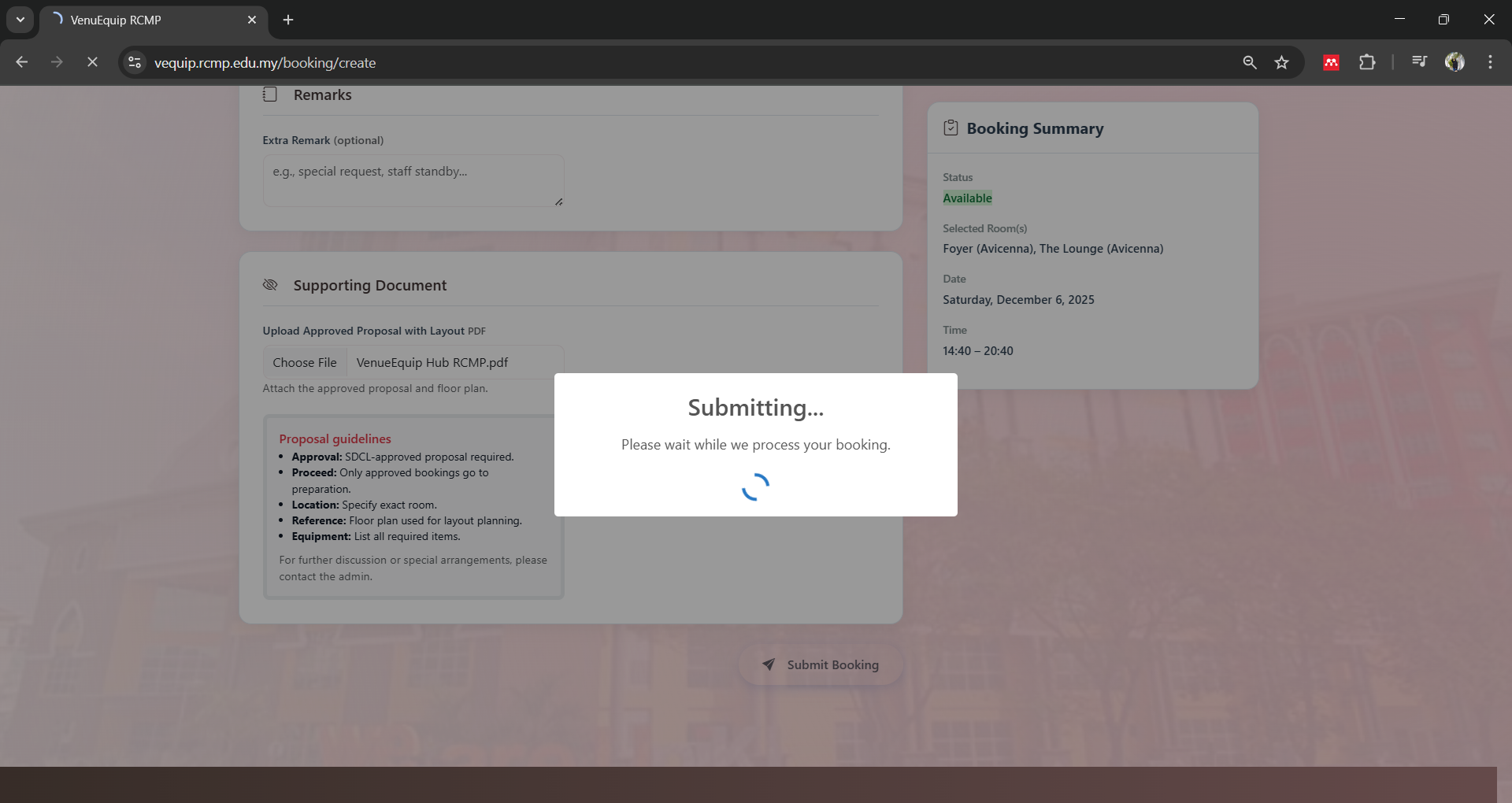 Submitting... loader